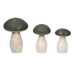 Transpac Glass LED Mushrooms Set of 3 Home Decorations Spring - 1 of 1