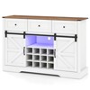 Tangkula Wine Bar Cabinet w/LED Lights & Doors Coffee Station w/ Adjustable Shelves Racks - 2 of 4
