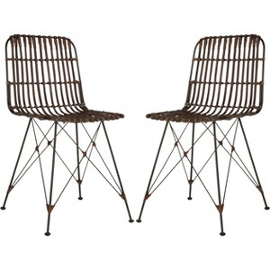 Minerva Wicker Dining Chair (Set of 2)  - Safavieh - 1 of 4