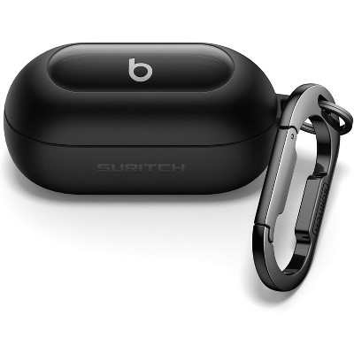 SURITCH Cases for Beats Solo Buds 2024 Case Cover, Magnetic Protective Covers, Rugged Bumper Case with Magnetic Lok & Carabiner & Keyring, Black