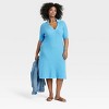 Women's Short Sleeve Ribbed Midi Sweater Dress - Ava & Viv™ - 3 of 3
