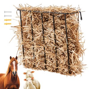 VEVOR Livestock Hay Feeder, 24 Gallons Large Capacity, Heavy-Duty Steel Goat Hay Rack, 27'' Long Wall Mounted Horse Hay Holder - 1 of 4
