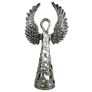 Slickblue Unique 16-Inch Steel Angel – Handcrafted Metal Table Decor with Wings Up, Indoor/Outdoor - 1 of 3