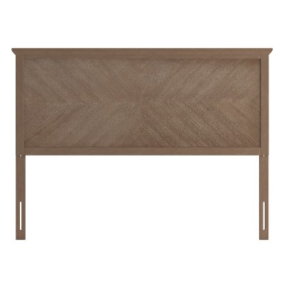 Fiona Light Brown Wood and Metal Queen Headboard