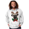 Christmas Reindeer Pug Adorable Hoodie Sweatshirt Women Men Brisco Brands - 4 of 4