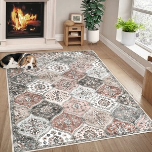 Area Rug, Rugs for Living Room, Washable Rug, Vintage Rugs for Entryway, Traditional Floor Cover, Thin Carpet, Kitchen Distressed Non Slip Mat - 1 of 4