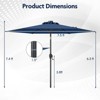 Costway 7.5 ft Solar Powered Patio Umbrella with LED Lights Push Button Tilt Crank Handle Beige/Gray/Navy/Black/Brown/Red - 3 of 4