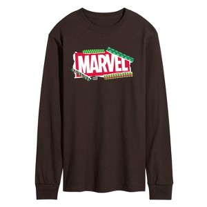 Men's - Marvel - Logo Wrapping Paper Long Sleeve Graphic T-Shirt - 1 of 2