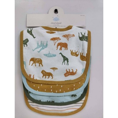 Image of Baby 4pk Sleepy Safari Bib - Cloud Island™ Brown