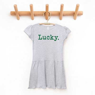 The Juniper Shop Lucky Typewriter Toddler Graphic Dress