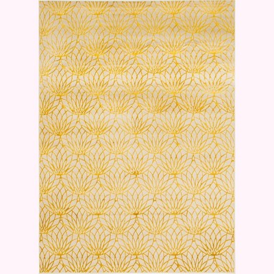 White Gold Geometric 9' x 12' Stain-Resistant Area Rug
