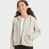 Girls' Active Comfort Full-Zip Hooded Sweatshirt - All In Motion™ - 3 of 3