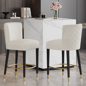 NicBex Modern 27" Bar Stools Set of 2,Counter Height Bar Stools with Gold Footrest,Stool Chair with Padded Seat,Barstools for Island,Home Bars - 1 of 4