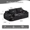 TIRAMISUBEST Cream-Style Memory Foam No Leg Floor Sofa, Corduroy Upholstered Loveseat Couch with 2 Pillows - 2 of 4