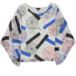 Alfani Womens Floral Angel Sleeve Pullover Blouse - 1 of 1