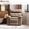 Manual Recliner Chair,360 Degree Swivel Single Sofa,Pu Leather Cozy Lounge Chair,Wide Single Recliner Chair with Side Pocket for Nursery,Bedroom - 4 of 4