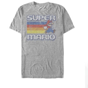 Men's Nintendo Super Mario Rainbow Stripes T-Shirt - 1 of 4