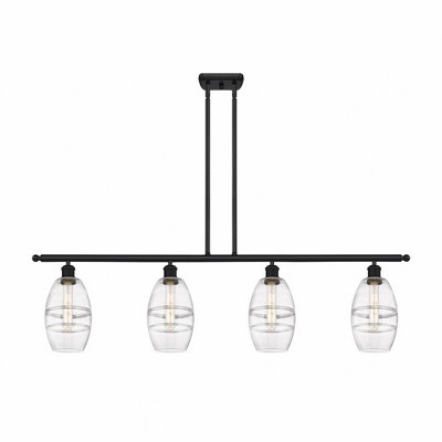 Vaz - 4 Light Stem Hung Island In Industrial Style-8.63 Inches Tall and 48 Inches Wide