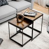 Costway Coffee Tables Nesting Side Set of 2 for Living Room Modern W/ Sturdy Steel Frame - 3 of 4