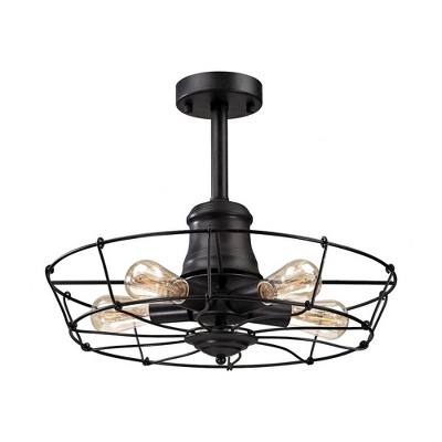 Elk Home Glendora 5 - Light Semi-Flush Mount in  Wrought Iron Black