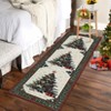 Coolmee Christmas Tree Runner Rug,2x6 Non-Slip Washable Hallway Runner with Rubber Backing,Low Pile Carpet Holiday Decor Xmas Rug for Bedroom - 3 of 4