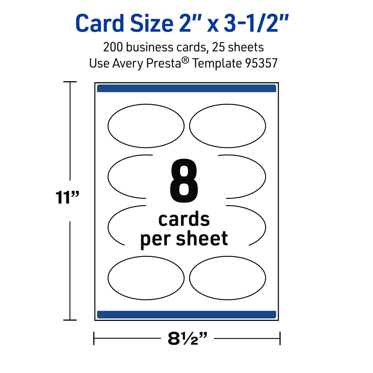 Avery Printable Oval Business Cards, Sure Feed Technology, 2" x 3-1/2", Matte White Cardstock, Print-to-The-Edge, Laser/Inkjet Printable, 80 Total - thumbnail 5