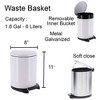 Evideco French Home Goods Soft Close Lid Round Metal Step Trash Can Waste Bin 6-liters-1.6-gal. - 3 of 4