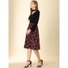 INSPIRE CHIC Women's Tartan Plaid High Waist Belted Vintage A-Line Midi Skirt - 4 of 4