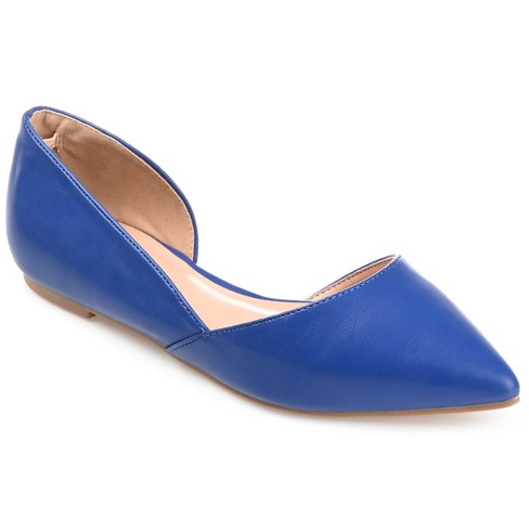 Journee Collection Womens Cortni Slip On Pointed Toe D'orsay Flats Blue ...