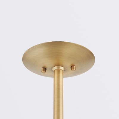 Dion Patina Brass 3-Light Pendant with Opal Glass Shades