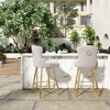 QingMoon Wingback Bar Stools, Velvet Counter Height Chairs Set of 2 with Gold Chrome Base Footrest and Nailheads Trim for Kitchen Island, Cafe - 2 of 4