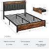 Full Size Bed Frame with Storage Linen Upholstered Headboard, 4 Drawers Platform Bed Frame with Charging Station, No Box Spring Needed, Brown - 3 of 4