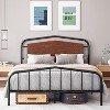 Metal Full Bed Frame with Wooden Headboard, Wrought Iron Metal Platform Bed Frame, Under Bed Storage, No Box Spring Required, Easy Assembly, Brown - 4 of 4