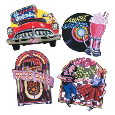 Beistle Fabulous 50s Cutouts 14" - 16 1/2" 12/Pack 55751