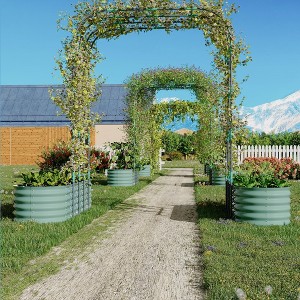 COZONY 96" Trellis Galvanized Raised Garden Bed, Vertical Planter Box, with Expandable Arch & Accessories - 1 of 4