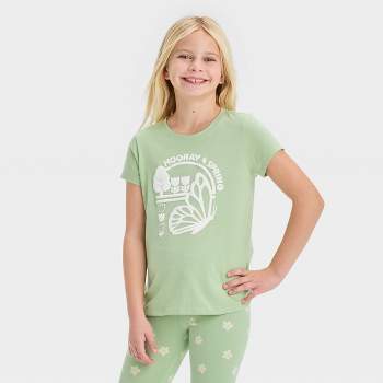 Girls\' St. Patrick\'s Lucky\' Day Cat Sleeve Short Go & : T-shirt \'happy Jack™ Target - Graphic Green
