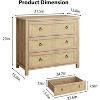 29" Rattan 3 Dresser for Bedroom, Wooden Closet Dressers Chest of Drawers, Boho Tall Drawer Dresser,  for Bedroom, Living Room - 3 of 4