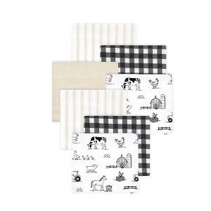 Little Treasure Hudson Baby Cotton Poly Flannel Receiving Blankets 7Pk Multipack - 1 of 2