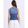 INSPIRE CHIC Women's Denim Sleeveless Collarless Washed Distressed Jean Vest - 3 of 4