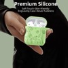 BONGEEK for AirPod Case 2nd 1st Generation Case Cover, Flower Engraved Full Protective Case Soft Silicone Pattern LED Visible,Lettuce Green - 4 of 4