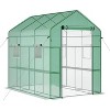 Outdoor Walk-In Greenhouse with 6 Shelves, Weather-Proof Plant House Tent, UV-Resistant Garden Greenhouse with Mesh Windows & Sturdy Iron Frame - 3 of 4