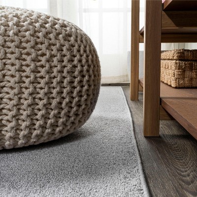 Modern Easy-Care 9'x12' Reversible Gray Synthetic Area Rug