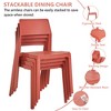 VECELO Plastic Stackable Dining Chairs Set of 4, Modern Kitchen Chairs with Wide Seat & Curved Back for Indoor or Outdoor, No Assembly - 4 of 4