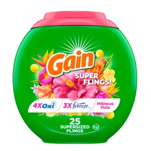Gain Flings Hibiscus Hula HE Compatible Happy Laundry Detergent Soap Pacs - 1 of 4