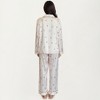 Anna-Kaci Lounge Women's Satin Pajama Set with Striped Print Contrast Trim and Long Sleeve Button-Up Top - 4 of 4