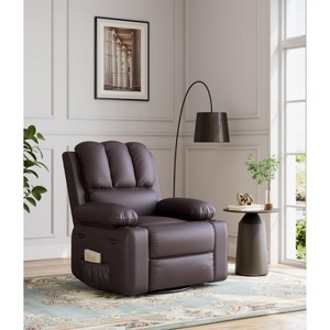 Recliner Chairs with Heat and Massage - 360° Swivel Chair for Adults- Manual Rocking Chair with Cup Holder for Living Room, Bedroom - 1 of 4