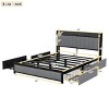 LED Bed Frame Queen,Metal Bed Frame Queen,Queen Size Bed Frame With Headboard And Storage,Bed Frame With Charging Ports-Cuddlewood - 4 of 4