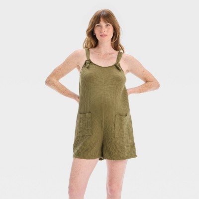 Maternity Gauze Romper - Isabel Maternity by Ingrid & Isabel™ Olive Green XXL