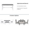 Oversart 6-Piece Wood Dining Table Set Kitchen Table Set with Upholstered Bench and 4 Dining Chairs, Farmhouse Style,Gray+White (old sku: SP000003AAK) - 3 of 4