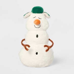 11" Snowman with Hat Stuffed Plush - Gigglescape™: Holiday Theme, Polyester, 1 Year+, 13.75" Height - 1 of 3
